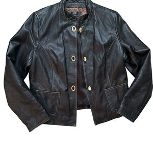Wilsons Leather Women's Jacket with Gold Toggle Buttons